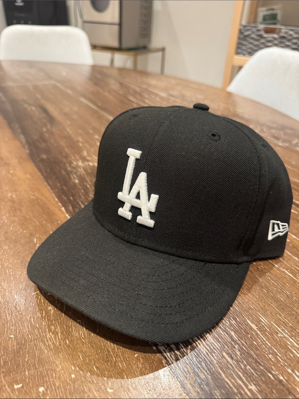 New Era Black Baseball Cap with White LA Logo